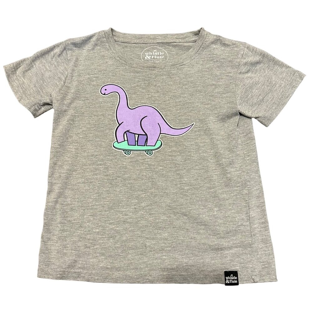 Whistle & Flute Skateboarding Dino Graphic Tee Shirt Kids